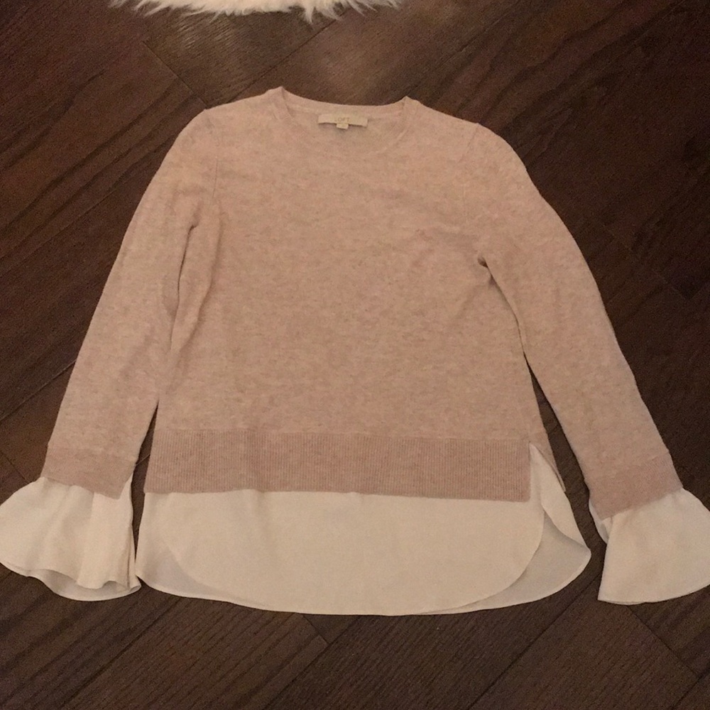 Tan sweater blouse